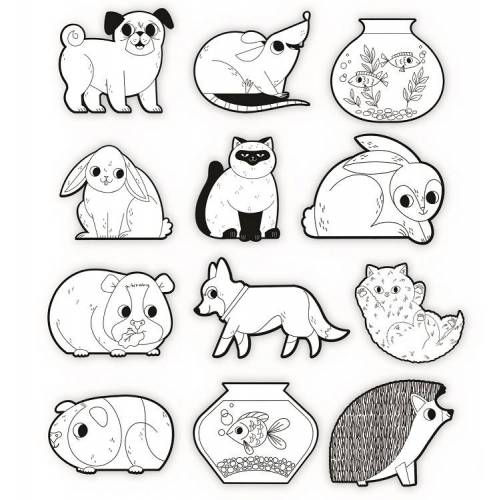 Coloring Stickers PETS
