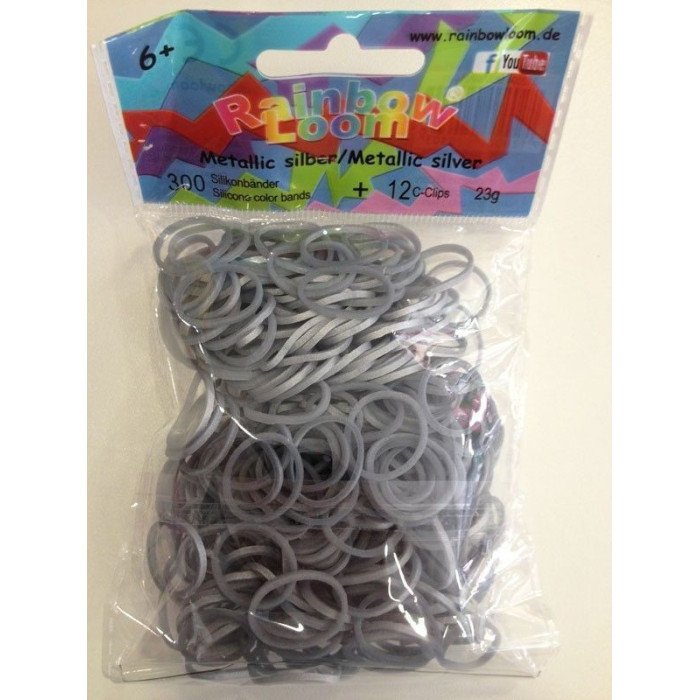 Rainbow Loom® Silicona Metálico Plata Rainbow Loom® Silicona Metálico Plata