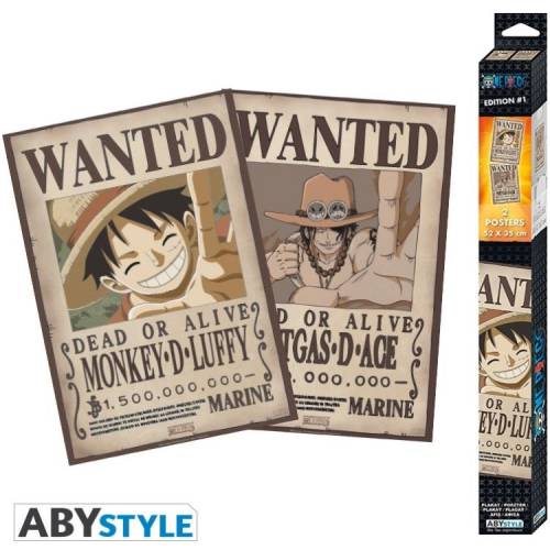 Set 2 Posters Chibi ONE PIECE Wanted LUFFY & ACE